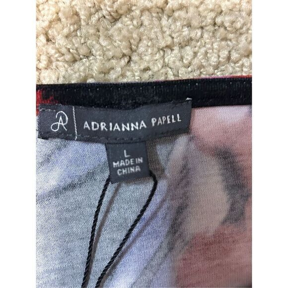 š Adrianna Papell floral cowl drapeāneck knit top sizeā L BIN P - Picture 6 of 11